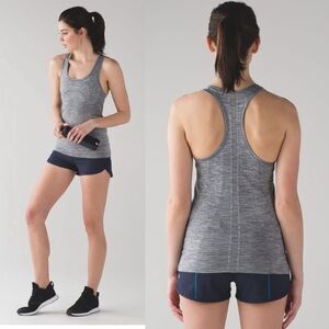 Lululemon Swiftly Tech Racerback Slate / White 6 Seamless Tank Top Gym Yoga Run